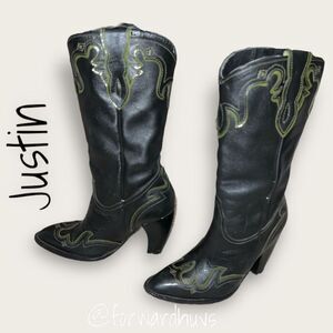 1980s-1990s Vintage Justin High Heel Western Boots, Size 5